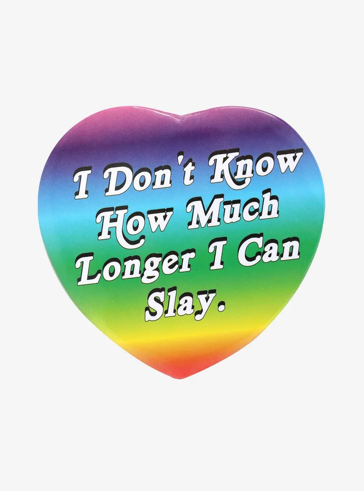 Slay Rainbow Heart 3 Inch Button