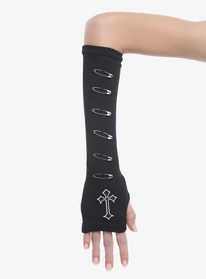 Cross Safety Pin Arm Warmers