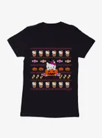 Hello Kitty Trick Or Treat Ugly Sweater Pattern Womens T-Shirt