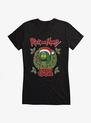 Rick & Morty Pickle Merry Rickmas Girls T-Shirt