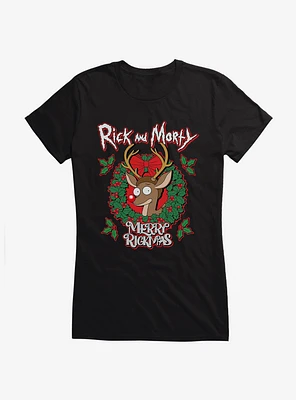 Rick & Morty Reindeer Merry Rickmas Girls T-Shirt