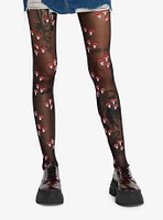 Black & Red Mushroom Tights