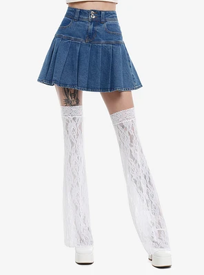 White Lace Flared Leg Warmers