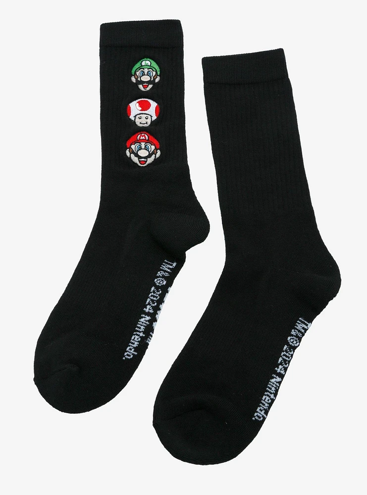 Super Mario Trio Patch Crew Socks