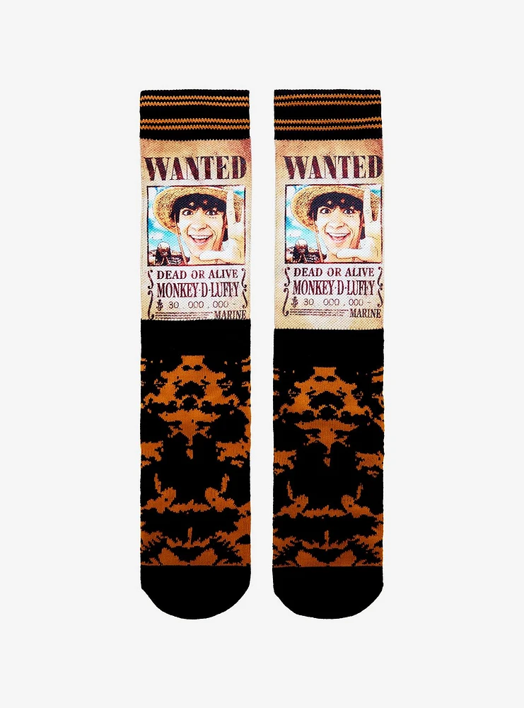 One Piece Luffy Live Action Wanted Poster Crew Socks