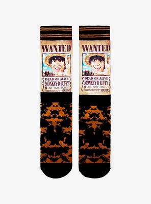 One Piece Luffy Live Action Wanted Poster Crew Socks