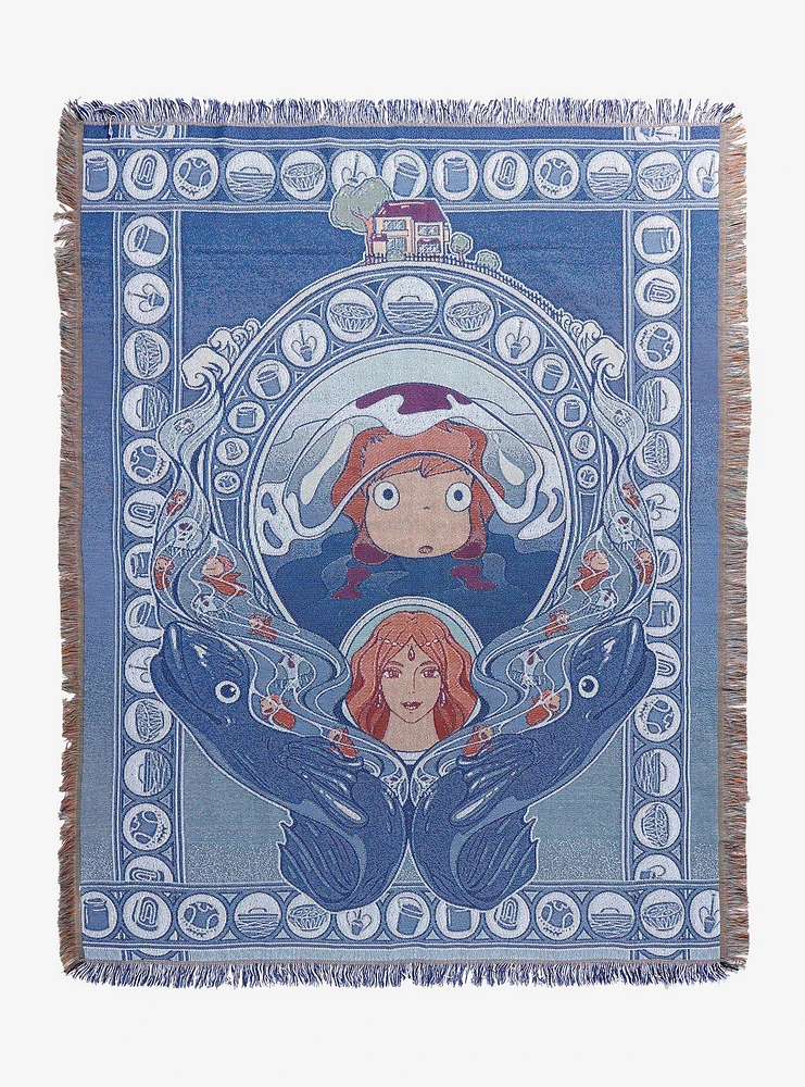 Studio Ghibli Ponyo & Granmamare Portrait Tapestry Throw - BoxLunch Exclusive