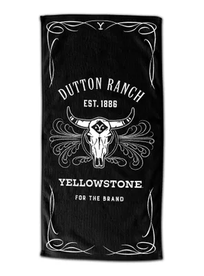 Yellowstone Whiskey Label Beach Towel
