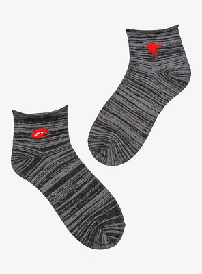 Star & Lip Stripe Ankle Socks