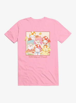 Hello Kitty And Friends Mushroom Hats Portrait T-Shirt