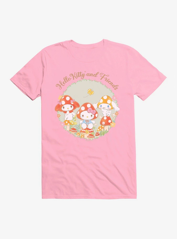 Hello Kitty And Friends Mushroom Garden Circle Portrait T-Shirt