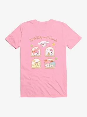 Hello Kitty And Friends Mushroom Garden Portrait Tiles T-Shirt