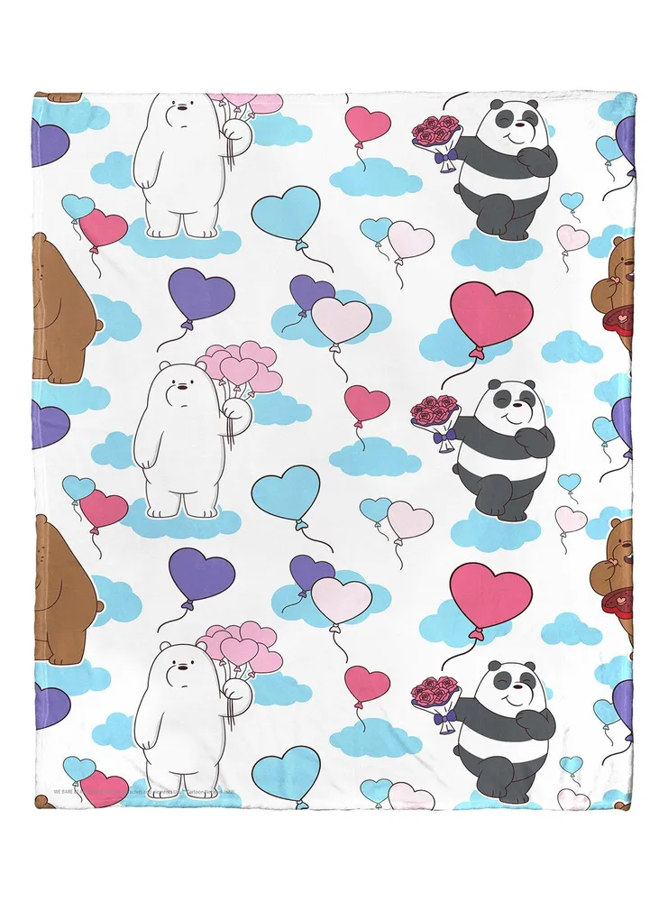 We Bare Bears Bears And Balloons Silk Touch Throw