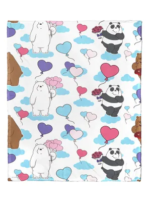 We Bare Bears Bears And Balloons Silk Touch Throw