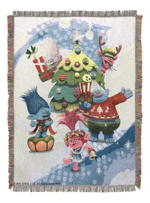 Trolls Holiday Time Woven Tapestry