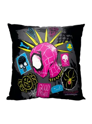 Marvel Spider-Man Across The Spiderverse Good Trouble Printed Throw Pillow