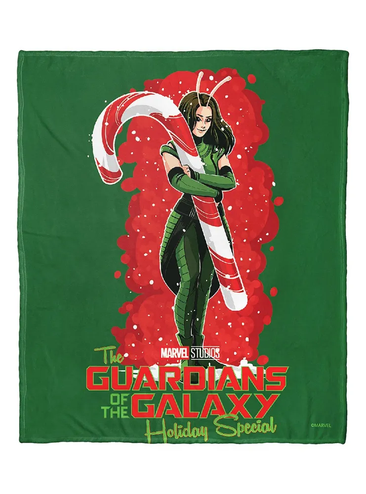 Marvel Guardians Of The Galaxy Holiday Special Candy Cane Mantis Silk Touch Throw Blanket