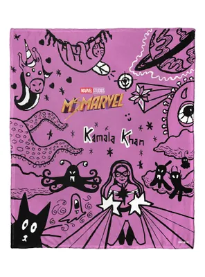 Marvel Ms Marvel Kamala's Doodles Silk Touch Throw Blanket