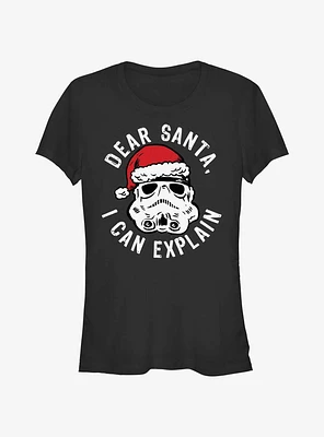 Star Wars Trooper Dear Santa I Can Explain Girls T-Shirt