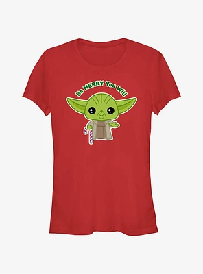 Star Wars Yoda Be Merry You Will Girls T-Shirt