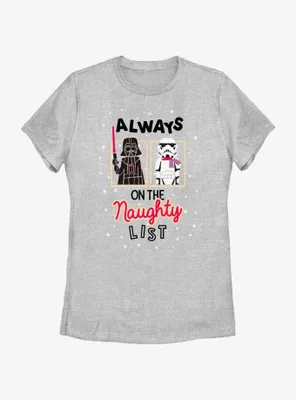 Star Wars Vader and Storm Trooper Always On The Naught List Womens T-Shirt