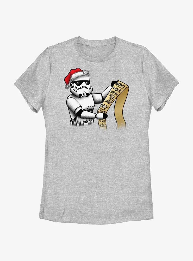 Star Wars Trooper Santa Naughty List Womens T-Shirt