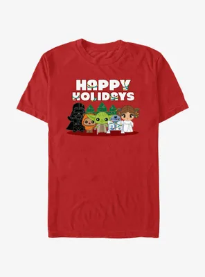 Star Wars Happy Holidays Chibis T-Shirt