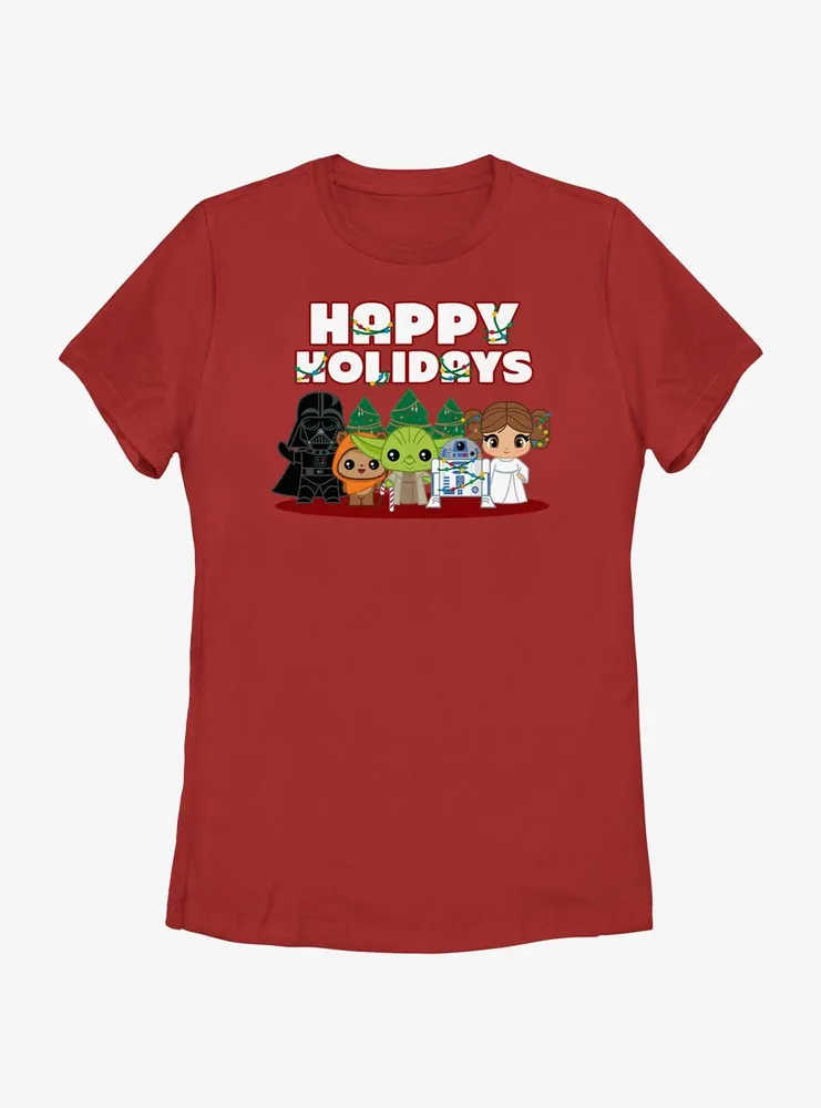 Star Wars Happy Holidays Chibis Womens T-Shirt