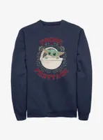 Star Wars The Mandalorian Grogu Wreath Happy Holidays German Sweatshirt