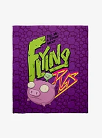 Invader Zim Story About Flying Pigs Throw Blanket