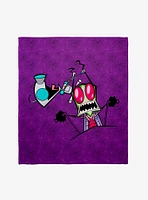 Invader Zim GIR Driving Zim Crazy Throw Blanket