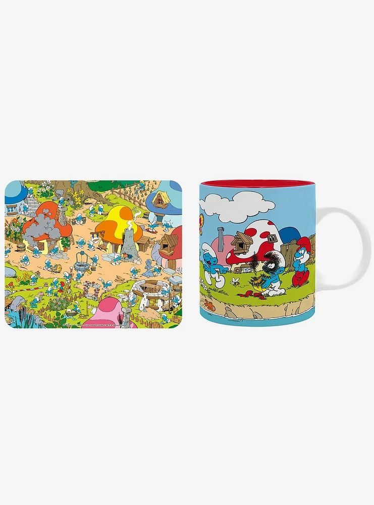 The Smurfs Village Group Mousepad and Mug Bundle