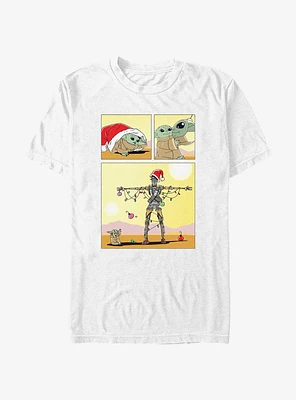 Star Wars The Mandalorian Grogu Christmas Comic T-Shirt