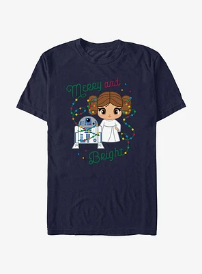 Star Wars R2-D2 & Leia Merry and Bright T-Shirt