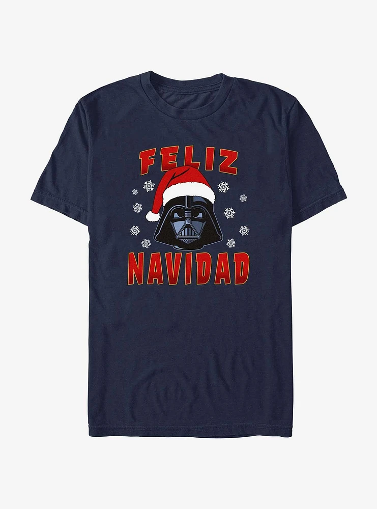Star Wars Santa Vader Merry Christmas Spanish T-Shirt