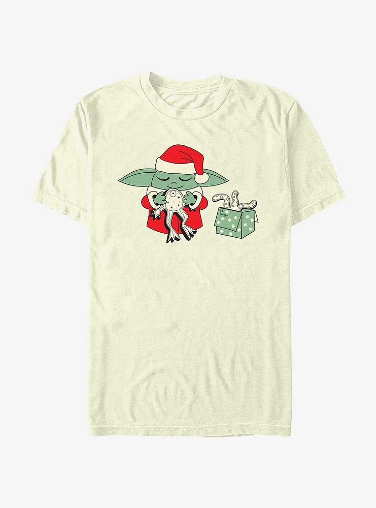 Star Wars The Mandalorian Santa Grogu Froggy Present T-Shirt