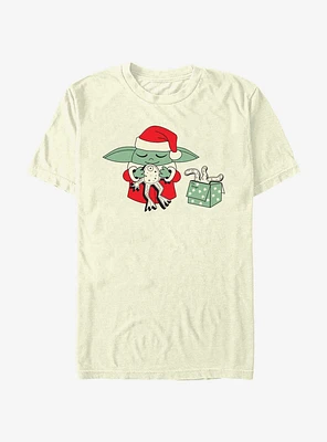 Star Wars The Mandalorian Santa Grogu Froggy Present T-Shirt
