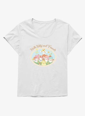 Hello Kitty And Friends Mushroom Garden Portrait Girls T-Shirt Plus