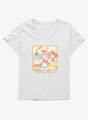 Hello Kitty And Friends Mushroom Hats Portrait Girls T-Shirt Plus
