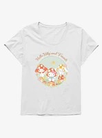 Hello Kitty And Friends Mushroom Garden Circle Portrait Girls T-Shirt Plus