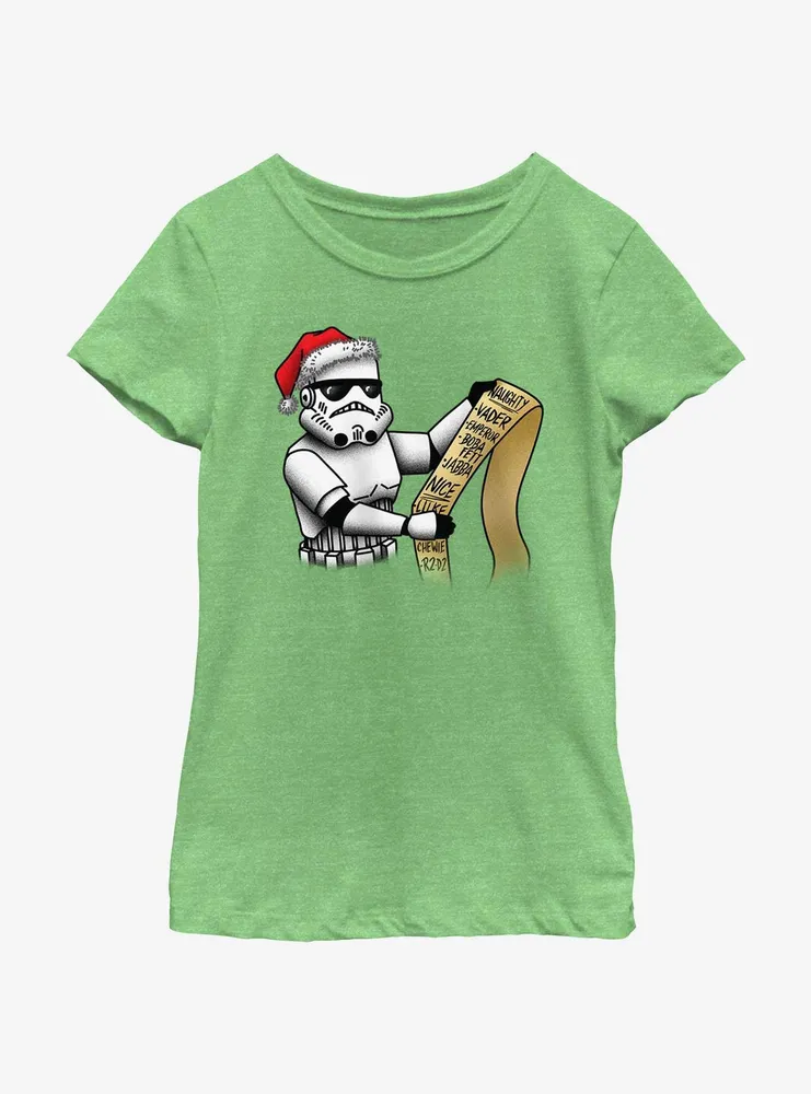 Star Wars Trooper Santa Naughty List Youth Girls T-Shirt