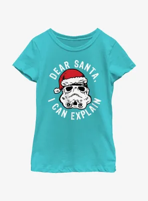 Star Wars Trooper Dear Santa I Can Explain Youth Girls T-Shirt