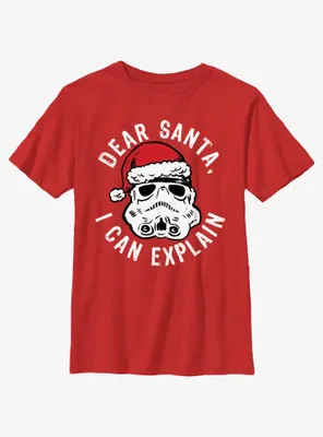 Star Wars Trooper Dear Santa I Can Explain Youth T-Shirt