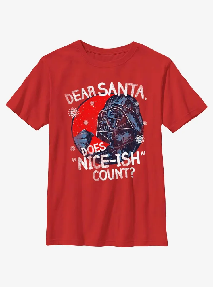 Star Wars Vader Dear Santa Does Nice-Ish Count Youth T-Shirt