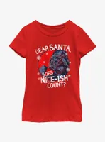 Star Wars Vader Dear Santa Does Nice-Ish Count Youth Girls T-Shirt