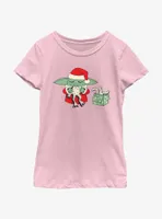 Star Wars The Mandalorian Santa Grogu Froggy Present Youth Girls T-Shirt