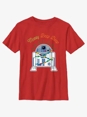 Star Wars R2-D2 Merry Beep Boop Youth T-Shirt