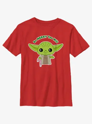 Star Wars Yoda Be Merry You Will Youth T-Shirt