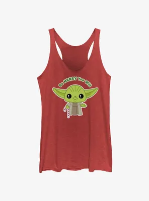 Star Wars Yoda Be Merry You Will Womens Tank Top
