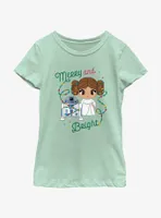 Star Wars R2-D2 & Leia Merry and Bright Youth Girls T-Shirt